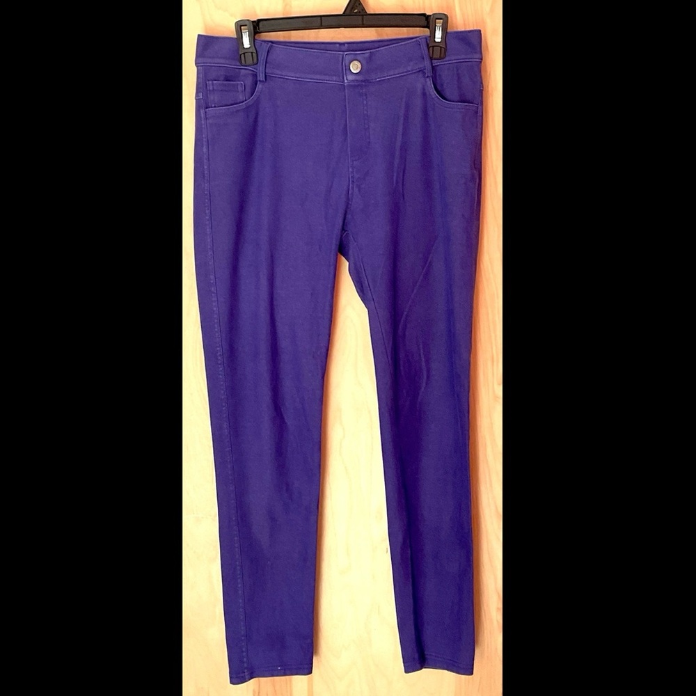 Yelete Womens Cotton Blue Jean Pull On Pants - EUC